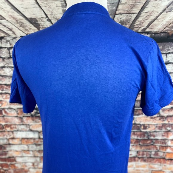 Jerzees Vtg USA Retro 80s Blue Ring Spun T-Shirt S - Picture 2 of 3